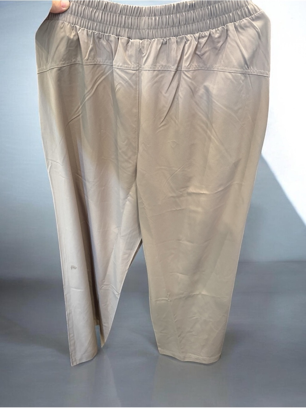 Men's Elastic-Waist Beige Pants